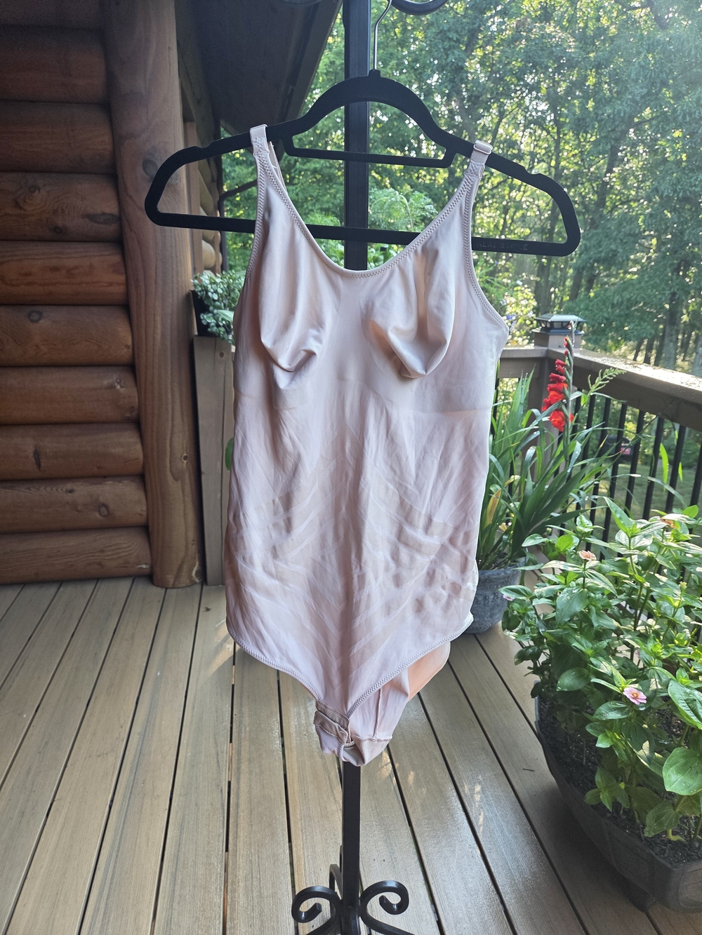Cupid Nude/Beige Satin Bodysuit